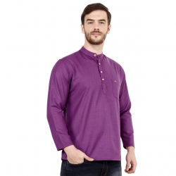 Mens Violet Short Kurta